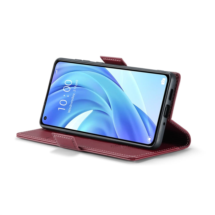For Xiaomi Mi 11 Lite CaseMe 023 Butterfly Buckle Litchi Texture RFID Anti-theft Leather Phone Case(Wine Red)