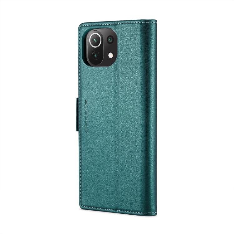 For Xiaomi Mi 11 Lite CaseMe 023 Butterfly Buckle Litchi Texture RFID Anti-theft Leather Phone Case(Pearly Blue)