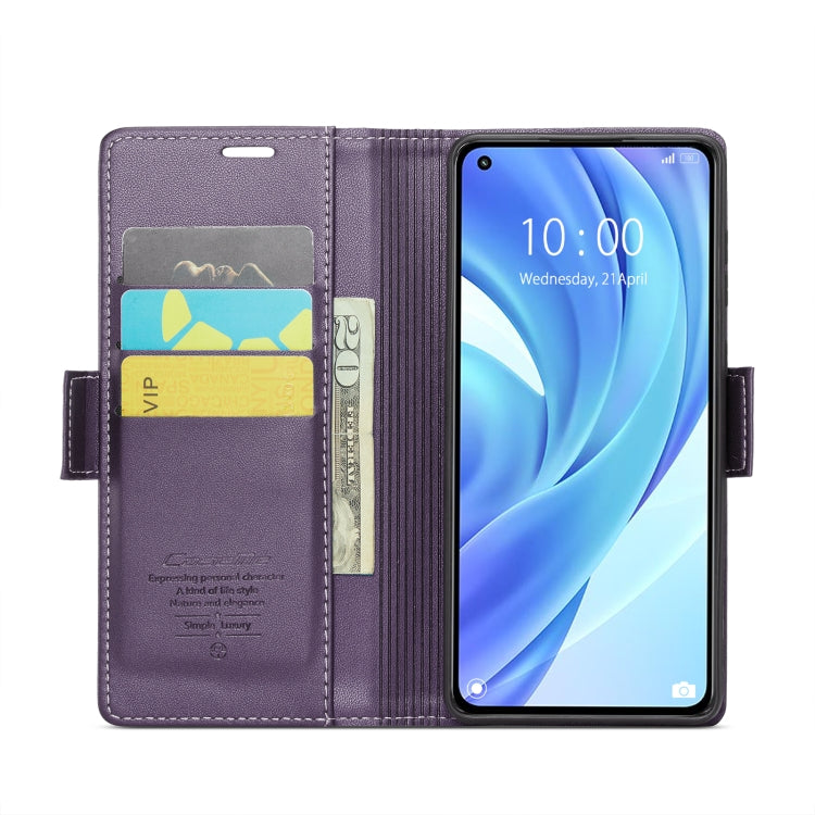 For Xiaomi Mi 11 Lite CaseMe 023 Butterfly Buckle Litchi Texture RFID Anti-theft Leather Phone Case(Pearly Purple) - free shipping - PMC TechLife - Order now!
