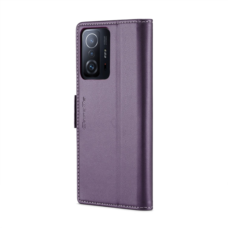 For Xiaomi 11T / 11T Pro CaseMe 023 Butterfly Buckle Litchi Texture RFID Anti-theft Leather Phone Case(Pearly Purple) - free shipping - PMC TechLife - Order now!