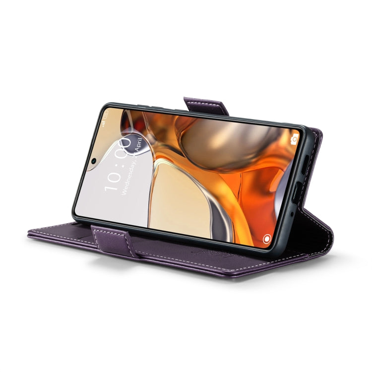 For Xiaomi 11T / 11T Pro CaseMe 023 Butterfly Buckle Litchi Texture RFID Anti-theft Leather Phone Case(Pearly Purple) - free shipping - PMC TechLife - Order now!