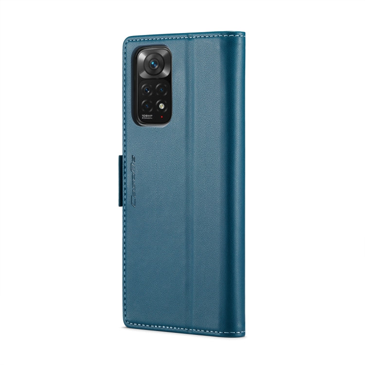 For Xiaomi Redmi Note 11 4G Global/Note 11S Global CaseMe 023 Butterfly Buckle Litchi Texture RFID Anti-theft Leather Phone Case(Blue) - free shipping - PMC TechLife - Order now!