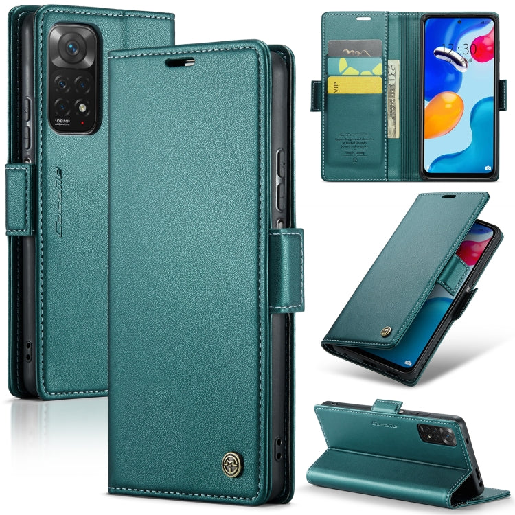 For Xiaomi Redmi Note 11 4G Global/Note 11S Global CaseMe 023 Butterfly Buckle Litchi Texture RFID Anti-theft Leather Phone Case(Pearly Blue) - free shipping - PMC TechLife - Order now!