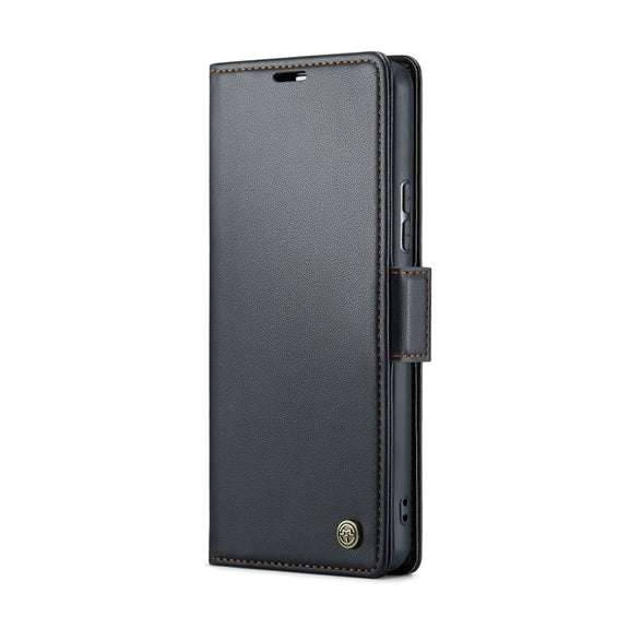 CaseMe 023 Butterfly Buckle Litchi Texture RFID Anti-theft Leather Phone Case For Xiaomi Redmi Note 11 Pro 5G Global/Redmi Note 11 Pro Global(Black)