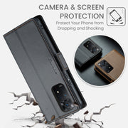 CaseMe 023 Butterfly Buckle Litchi Texture RFID Anti-theft Leather Phone Case For Xiaomi Redmi Note 11 Pro 5G Global/Redmi Note 11 Pro Global(Black)