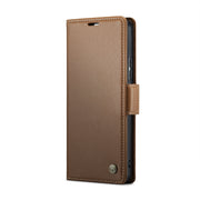 CaseMe 023 Butterfly Buckle Litchi Texture RFID Anti-theft Leather Phone Case For Xiaomi Redmi Note 11 Pro 5G Global/Redmi Note 11 Pro Global(Brown)