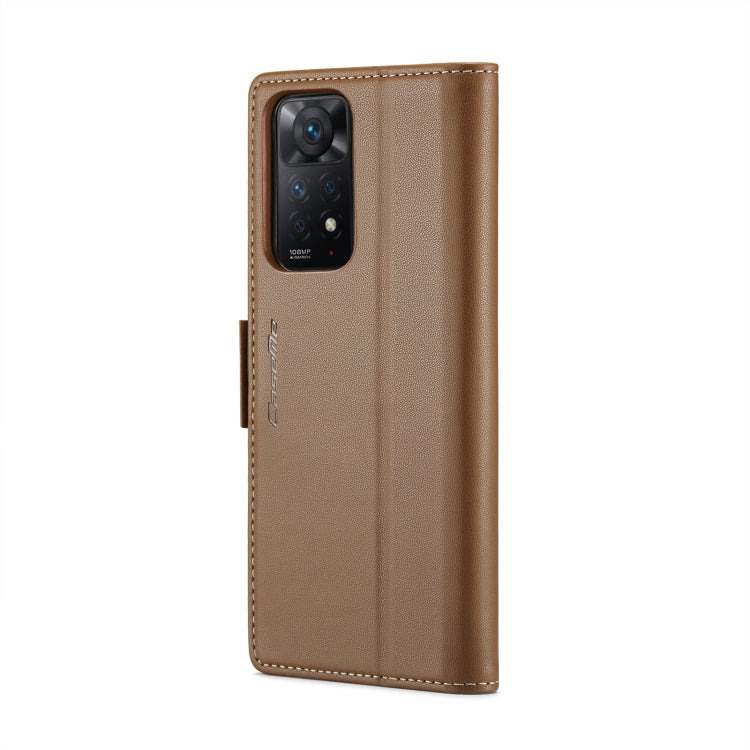 CaseMe 023 Butterfly Buckle Litchi Texture RFID Anti-theft Leather Phone Case For Xiaomi Redmi Note 11 Pro 5G Global/Redmi Note 11 Pro Global(Brown) - free shipping - PMC TechLife - Order now!