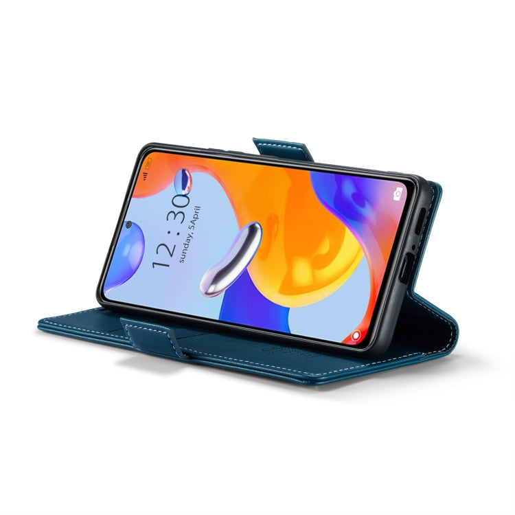 CaseMe 023 Butterfly Buckle Litchi Texture RFID Anti-theft Leather Phone Case For Xiaomi Redmi Note 11 Pro 5G Global/Redmi Note 11 Pro Global(Blue)