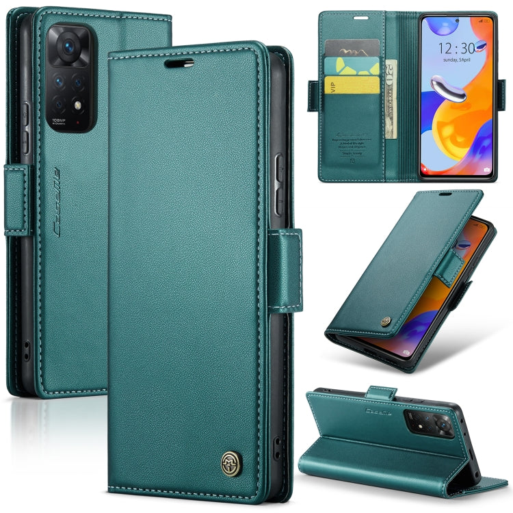 CaseMe 023 Butterfly Buckle Litchi Texture RFID Anti-theft Leather Phone Case For Xiaomi Redmi Note 11 Pro 5G Global/Redmi Note 11 Pro Global(Pearly Blue) - free shipping - PMC TechLife - Order now!