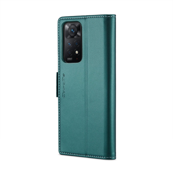 CaseMe 023 Butterfly Buckle Litchi Texture RFID Anti-theft Leather Phone Case For Xiaomi Redmi Note 11 Pro 5G Global/Redmi Note 11 Pro Global(Pearly Blue)