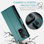 CaseMe 023 Butterfly Buckle Litchi Texture RFID Anti-theft Leather Phone Case For Xiaomi Redmi Note 11 Pro 5G Global/Redmi Note 11 Pro Global(Pearly Blue)