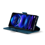 CaseMe 023 Butterfly Buckle Litchi Texture RFID Anti-theft Leather Phone Case For Xiaomi Poco X5 Pro 5G/Redmi Note 12 Pro 5G Global(Blue)
