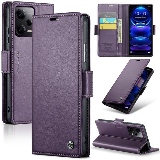 CaseMe 023 Butterfly Buckle Litchi Texture RFID Anti-theft Leather Phone Case For Xiaomi Poco X5 Pro 5G/Redmi Note 12 Pro 5G Global(Pearly Purple) - free shipping - PMC Jewellery - Order now!