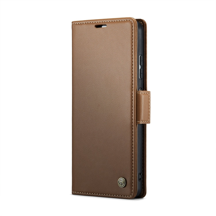 For Xiaomi Redmi Note 12 Pro+ 5G Global CaseMe 023 Butterfly Buckle Litchi Texture RFID Anti-theft Leather Phone Case(Brown) - free shipping - PMC TechLife - Order now!