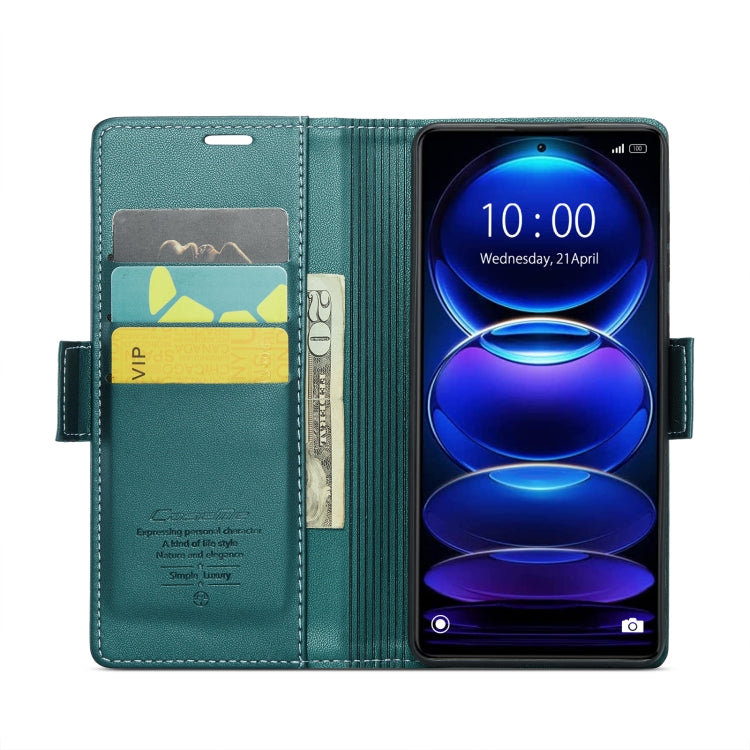For Xiaomi Redmi Note 12 Pro+ 5G Global CaseMe 023 Butterfly Buckle Litchi Texture RFID Anti-theft Leather Phone Case(Pearly Blue) - free shipping - PMC TechLife - Order now!