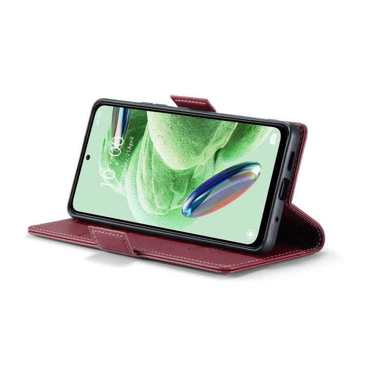 For Xiaomi Poco X5 5G/Redmi Note 12 5G Global CaseMe 023 Butterfly Buckle Litchi Texture RFID Anti-theft Leather Phone Case(Wine Red) - free shipping - PMC TechLife - Order now!