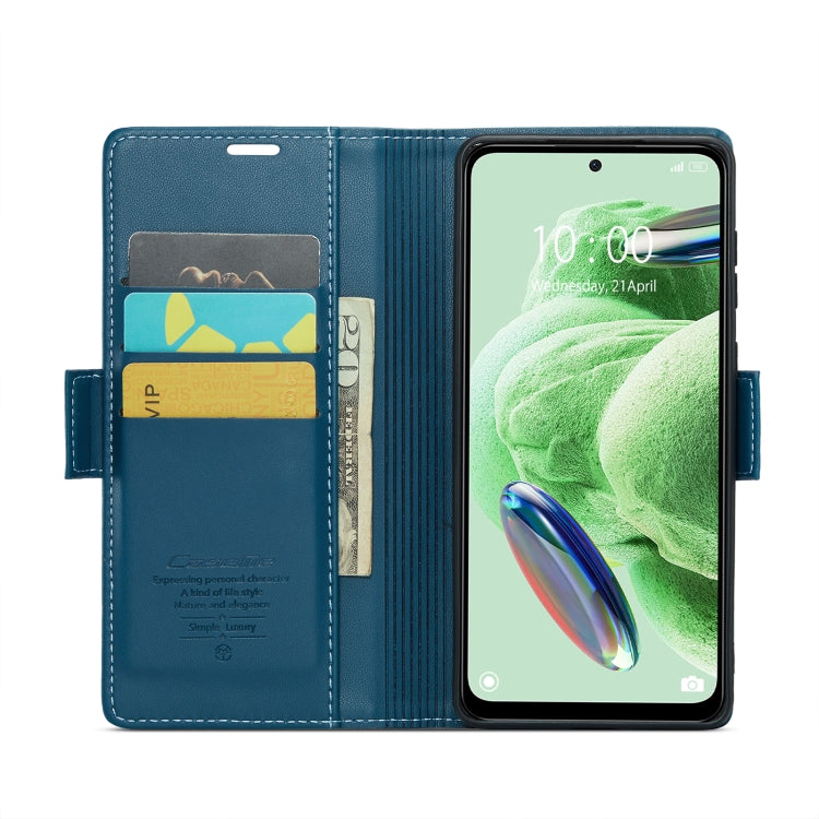For Xiaomi Poco X5 5G/Redmi Note 12 5G Global CaseMe 023 Butterfly Buckle Litchi Texture RFID Anti-theft Leather Phone Case(Blue) - free shipping - PMC TechLife - Order now!
