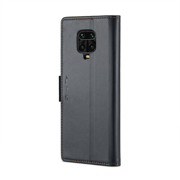 For Xiaomi Redmi Note 9S/Note 9 Pro/Note 9 Pro Max CaseMe 023 Butterfly Buckle Litchi Texture RFID Anti-theft Leather Phone Case(Black)