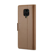 For Xiaomi Redmi Note 9S/Note 9 Pro/Note 9 Pro Max CaseMe 023 Butterfly Buckle Litchi Texture RFID Anti-theft Leather Phone Case(Brown)