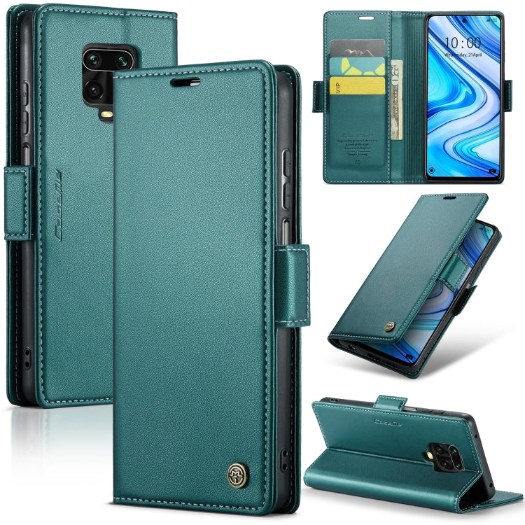 For Xiaomi Redmi Note 9S/Note 9 Pro/Note 9 Pro Max CaseMe 023 Butterfly Buckle Litchi Texture RFID Anti-theft Leather Phone Case(Pearly Blue) - free shipping - PMC TechLife - Order now!