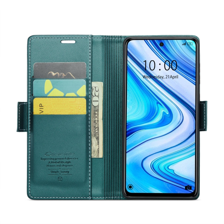 For Xiaomi Redmi Note 9S/Note 9 Pro/Note 9 Pro Max CaseMe 023 Butterfly Buckle Litchi Texture RFID Anti-theft Leather Phone Case(Pearly Blue) - free shipping - PMC TechLife - Order now!