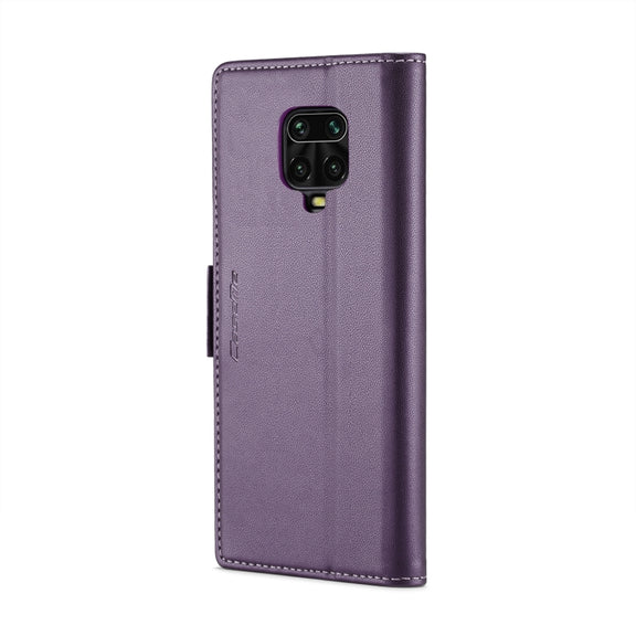 For Xiaomi Redmi Note 9S/Note 9 Pro/Note 9 Pro Max CaseMe 023 Butterfly Buckle Litchi Texture RFID Anti-theft Leather Phone Case(Pearly Purple)
