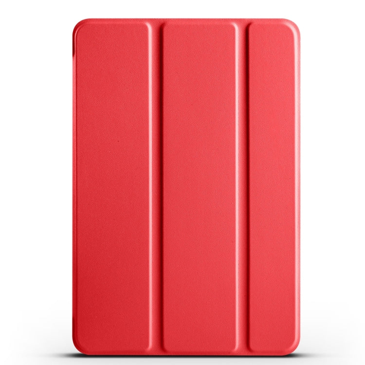 For iPad 9.7 2018 / 2017 / Air 2 / Air 3-folding TPU Horizontal Flip Leather Tablet Case with Holder(Red)