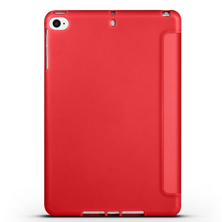 For iPad 9.7 2018 / 2017 / Air 2 / Air 3-folding TPU Horizontal Flip Leather Tablet Case with Holder(Red)