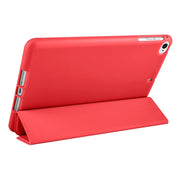 For iPad 9.7 2018 / 2017 / Air 2 / Air 3-folding TPU Horizontal Flip Leather Tablet Case with Holder(Red)