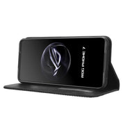 For ASUS ROG Phone 7 Magnetic Buckle Retro Texture Leather Phone Case(Black)
