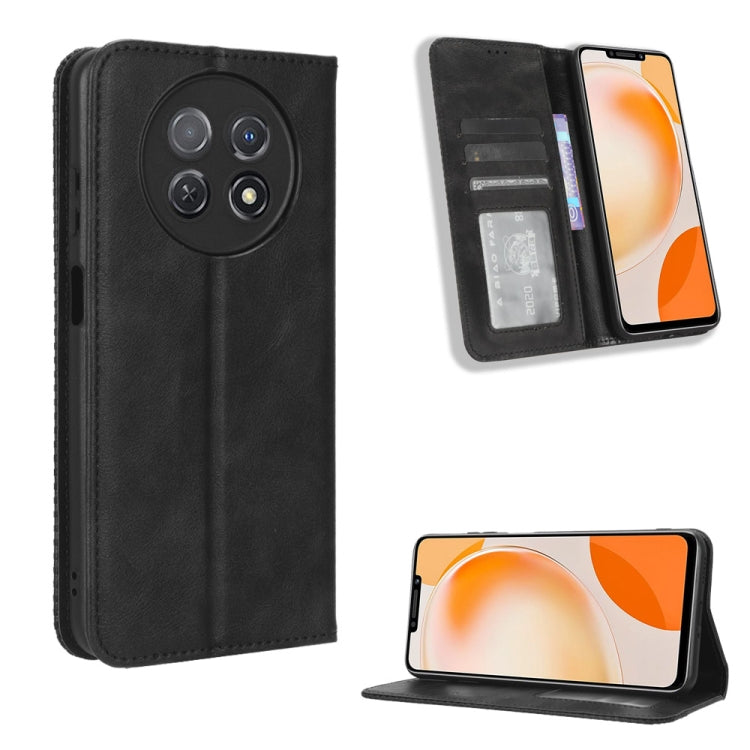 For Huawei Enjoy 60X Magnetic Buckle Retro Texture Leather Phone Case(Black) - free shipping - PMC TechLife - Order now!