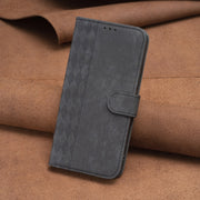 For Samsung Galaxy S23 5G Plaid Embossed Leather Phone Case(Black)