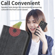 For Samsung Galaxy S23 Ultra 5G Plaid Embossed Leather Phone Case(Black)