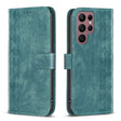 For Samsung Galaxy S22 Ultra 5G Plaid Embossed Leather Phone Case(Green) - free shipping - PMC TechLife - Order now!