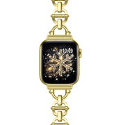 Ladder Buckle Metal Watch Band For Apple Watch 8 41mm(Gold)