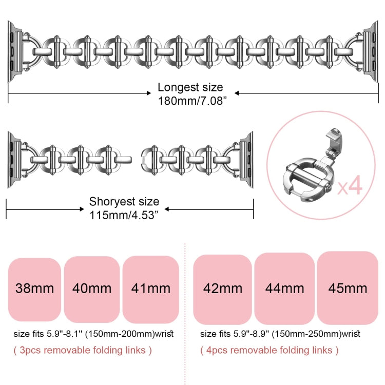Ladder Buckle Metal Watch Band For Apple Watch 8 41mm(Silver)