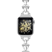 Ladder Buckle Metal Watch Band For Apple Watch 8 41mm(Silver)