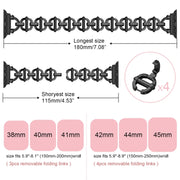 Ladder Buckle Metal Watch Band For Apple Watch 8 45mm(Black)