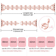 Ladder Buckle Metal Watch Band For Apple Watch 7 45mm(Pink)