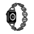 Ladder Buckle Metal Watch Band For Apple Watch 7 45mm(Black) - Watch Bands by PMC TechLife | Online Shopping South Africa | PMC TechLife
