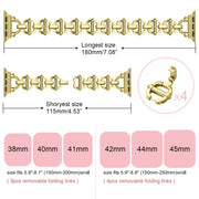 Ladder Buckle Metal Watch Band For Apple Watch 7 45mm(Gold)