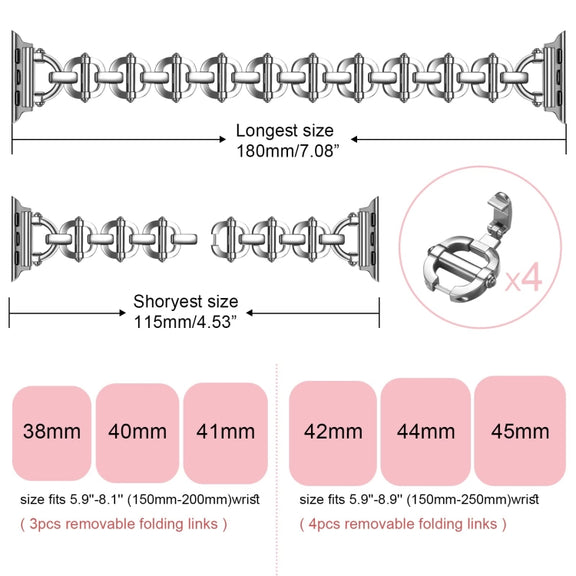 Ladder Buckle Metal Watch Band For Apple Watch 7 45mm(Silver)