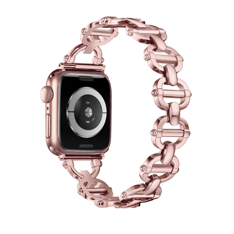 Ladder Buckle Metal Watch Band For Apple Watch SE 2022 40mm(Pink) - Watch Bands by PMC TechLife | Online Shopping South Africa | PMC TechLife