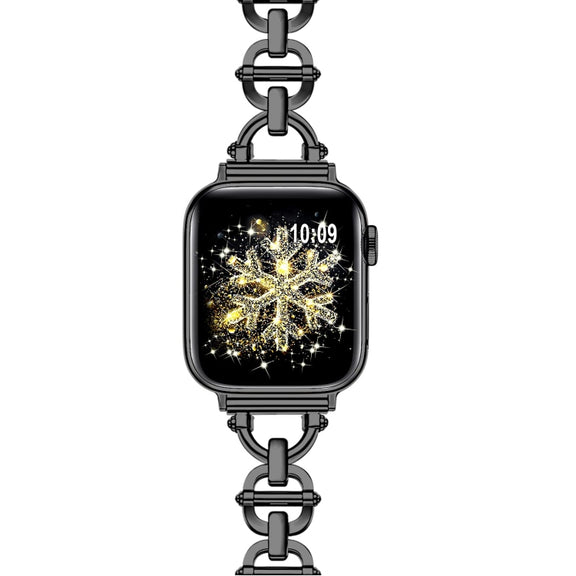 Ladder Buckle Metal Watch Band For Apple Watch SE 40mm(Black)