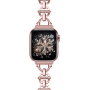 Ladder Buckle Metal Watch Band For Apple Watch SE 44mm(Pink)