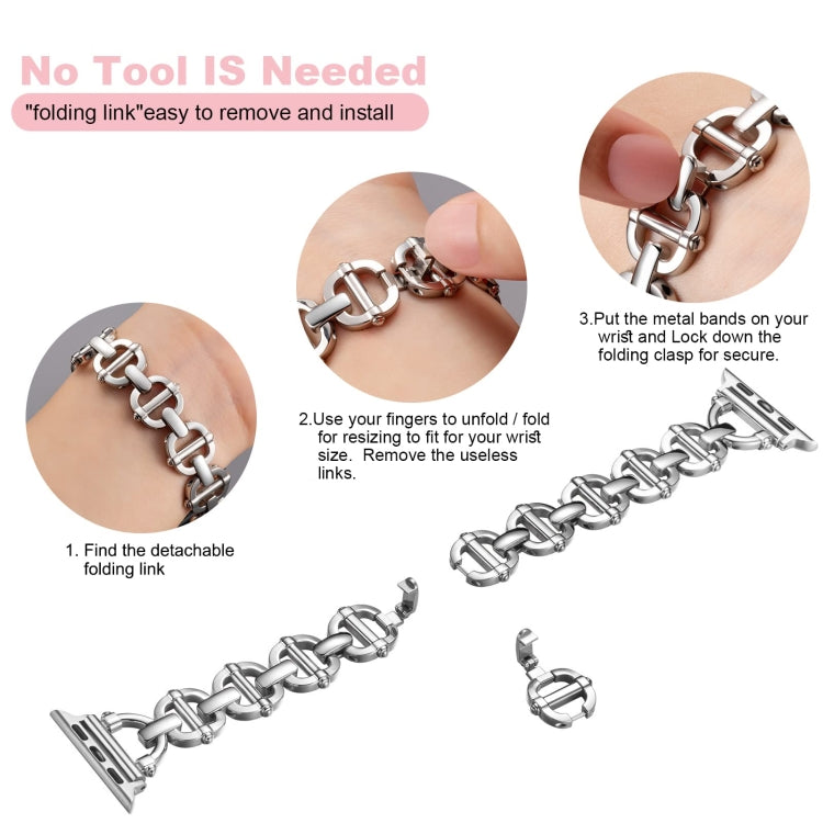 Ladder Buckle Metal Watch Band For Apple Watch SE 44mm(Silver) - Watch Bands by PMC TechLife | Online Shopping South Africa | PMC TechLife