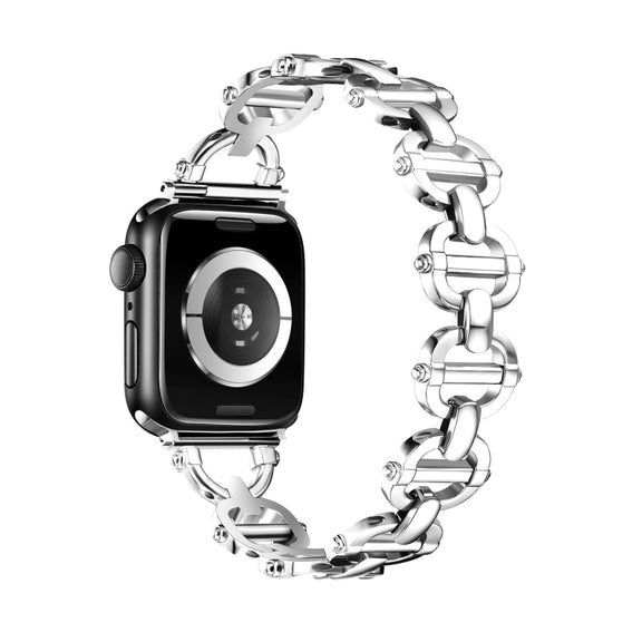 Ladder Buckle Metal Watch Band For Apple Watch SE 44mm(Silver)