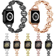 Ladder Buckle Metal Watch Band For Apple Watch 7 45mm(Silver)