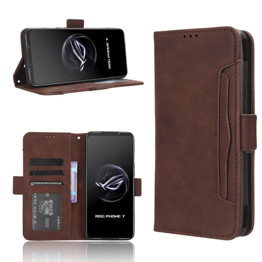 For ASUS ROG Phone 7 Skin Feel Calf Texture Card Slots Leather Phone Case(Brown) - free shipping - PMC Jewellery - Order now!