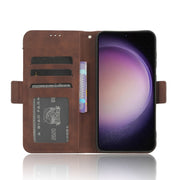 For Samsung Galaxy S23 FE 5G Skin Feel Calf Texture Card Slots Leather Phone Case(Brown)